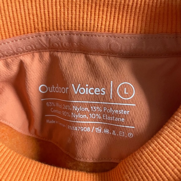 Outdoor Voices MegaFleece Oversized Crewneck Sweatshirt Sunstone Orange $98 Wool - Picture 6 of 7